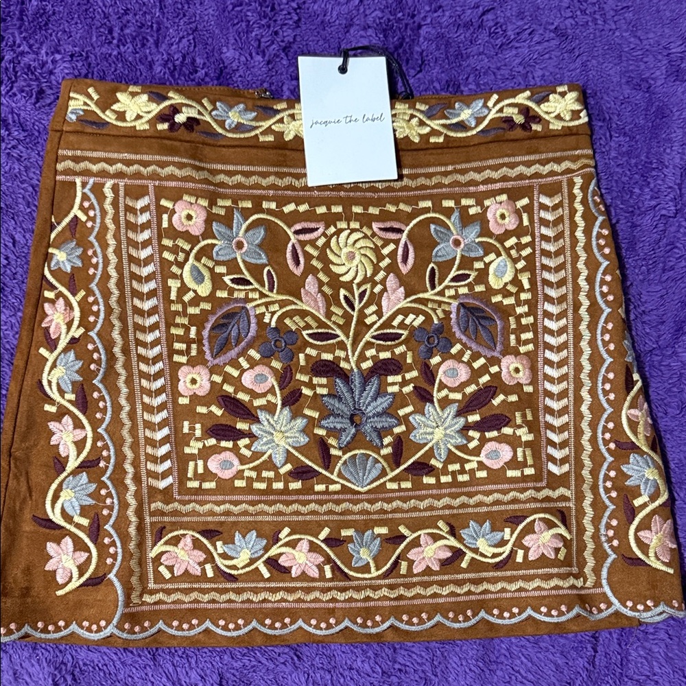 Jacquemus Embroidered Floral Mini Skirt - Brown